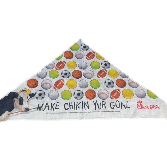 Chick-fil-A Cow Dog Bandana Pup Pet 2016 Make Chikin Yur Goal Fast Food 26 x 13" - Picture 7 of 14